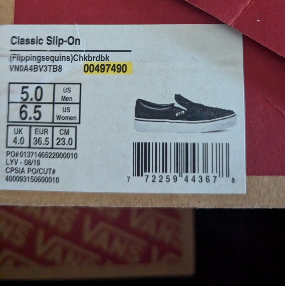 Vans Classic Slip-on Flipping Sequins Black/ White Checkerboard - Picture 11 of 11